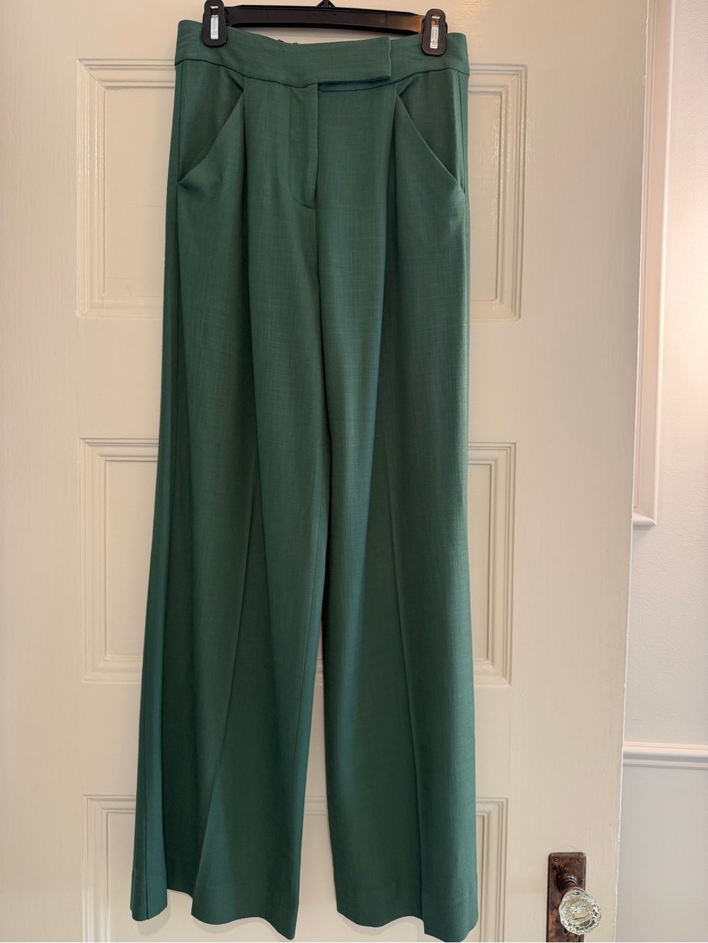 Veronica Beard Marbeau Wide-Leg Forest Green Dress Pants - Size 2